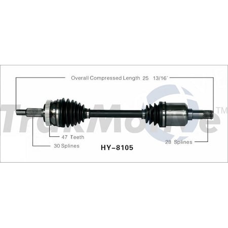 Surtrack Axle Cv Axle Shaft, Hy-8105 HY-8105